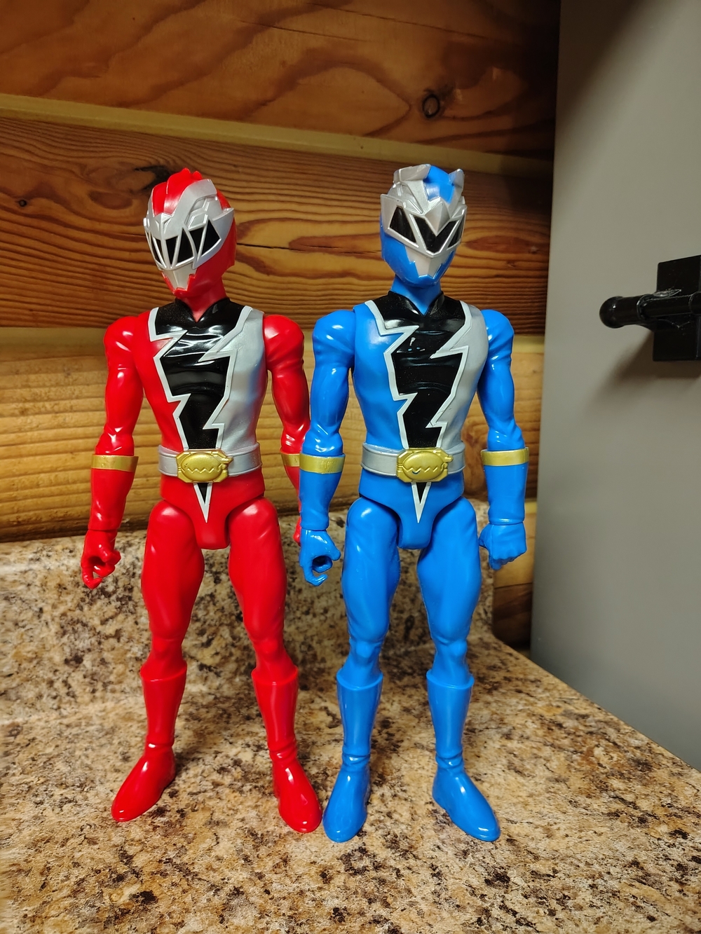 Red & Blue Power Ranger-Style Action Figures - Set of 2